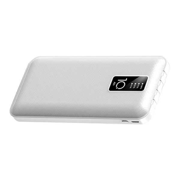 Powerbank 10000mAh kapasitet Ultrathin digitalt display skjerm bærbar lader for telefon nettbrett hvit