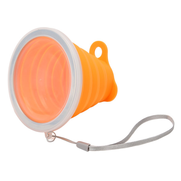 Hopfällbar vattenkopp 270 ml livsmedelsklassad silikon Liten bärbar hopfällbar campingkopp med lock för resekontor utomhus orange