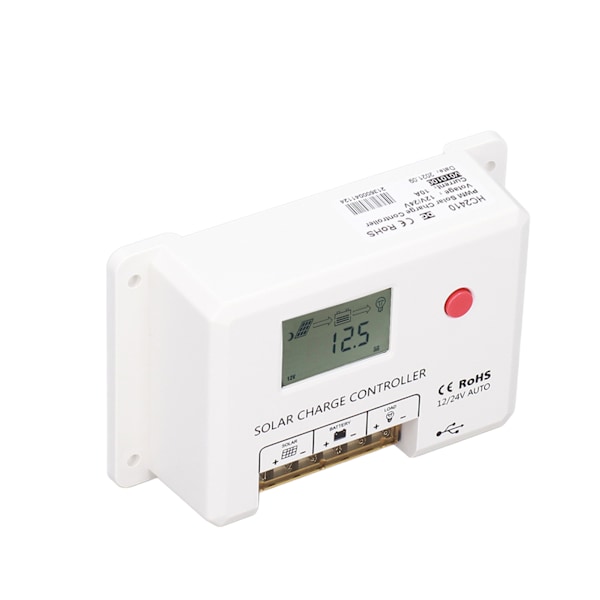 PWM solcellsladdningsregulator 10A IP32-skydd LCD-display 12V/24V automatisk igenkänning för husbilar basstationer