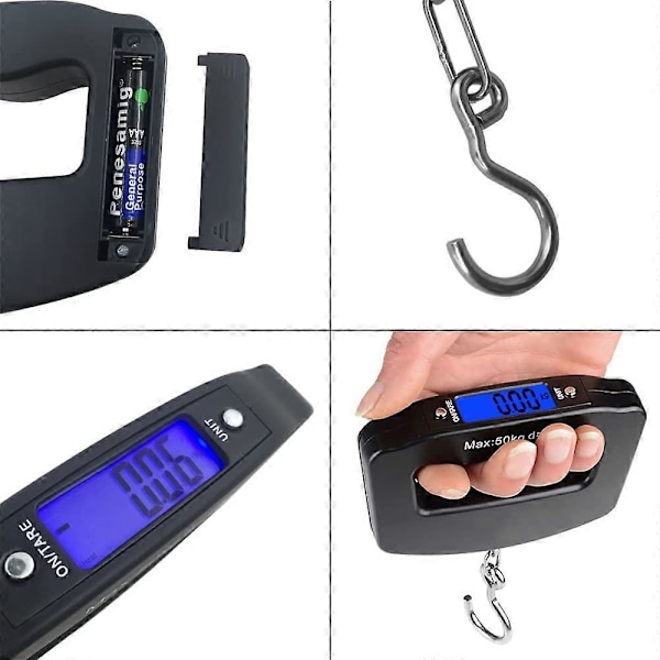 50 kg 10g LCD Elektronisk Digital Bærbar Hængevægt Krog Rejse Bagagevægt til Hjemmet