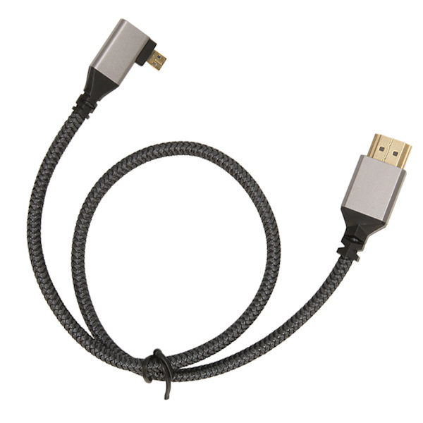 4K HD Multimedia Interface-kabel 60Hz 18Gbps Höghastighets Micro HD Multimedia Interface hane till HD Multimedia Interface hane Höger armbåge 0.5M