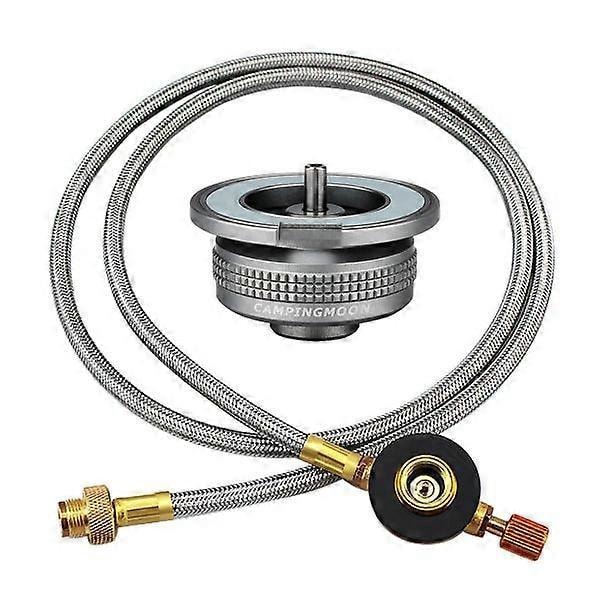 Butangassadapter for campingkomfyr Hula-kobling for utendørs matlaging Campingutstyr Tilbehør Aluminiumsmateriale Adapter og slange