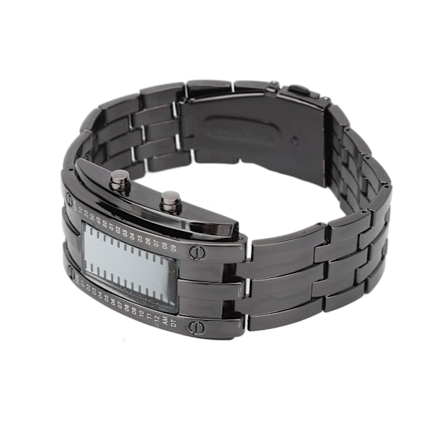 LED watch Unik binärt tidsläge Display Konvex bågstruktur Vattentät LED- watch Elektronisk watch Svart S