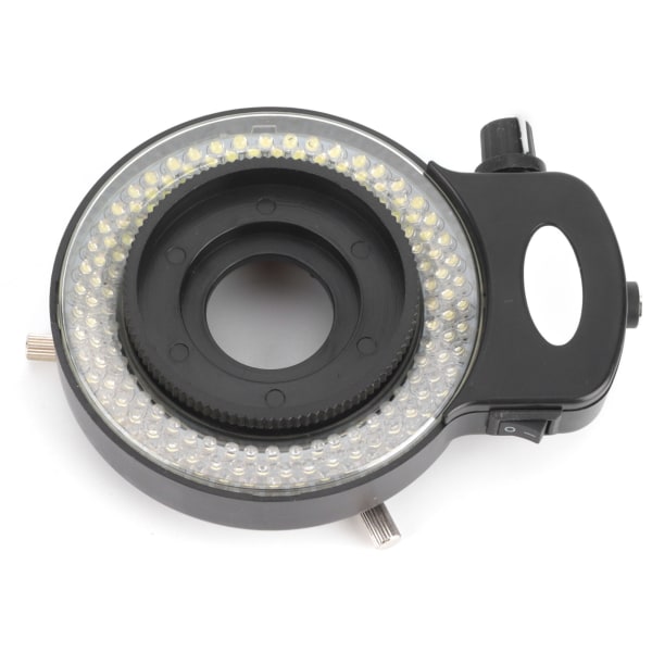 Mikroskop LED-lys Industrielt justerbar 144LED ringlampe med sort skal AC100-240VEU-stik