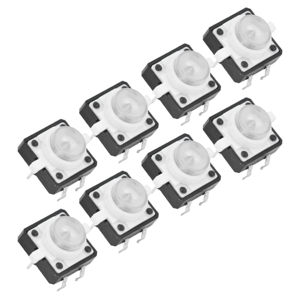 20PCS 12x12x7.3mm taktil tryckknappsbrytare LED momentan taktil tryckknappsbrytare vit