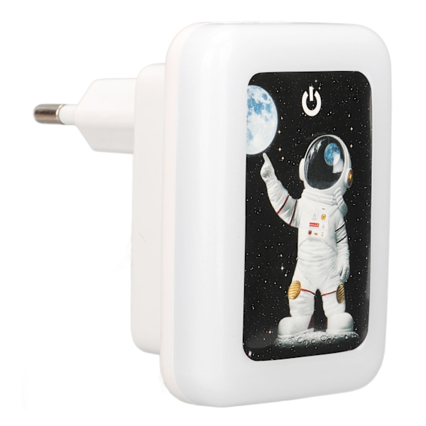 USB-vegglader med dobbel port, berøringskontakt, 5V 2.4A USB-laderadapter med LED-nattlys, EU-kontakt 110-265V