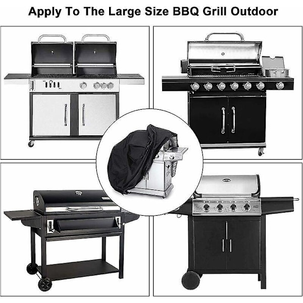 Grillin suojapeitteet, vedenpitävä suojapeite kiristysnyörillä ja soljella kaasugrillille, suuri ulkogrillin suojapeite lumen, sateen ja lian estämiseksi (14561117 cm)