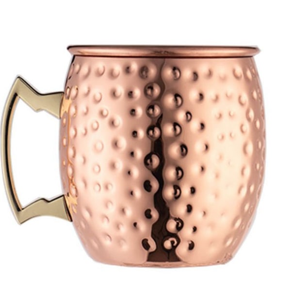 2 stk. 530 ml elegant hammeret point kop i kobberbelagt rustfrit stål til cocktails
