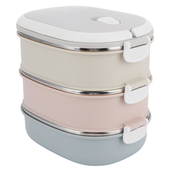 3-lags Bento-boks 304 rustfritt stål isolert matboks for kontorarbeidere og studenter
