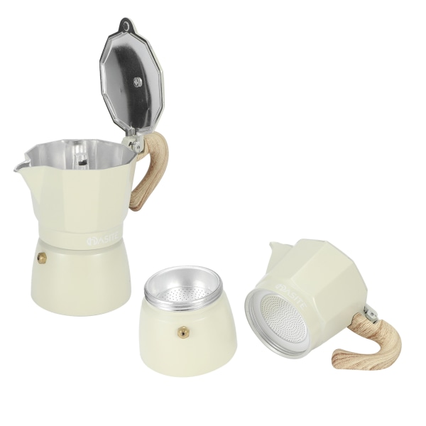 Aluminium ottekantet kaffekande Kedel Kaffemaskine Moka Pot til hjemmekaffebar Svag gul150ML