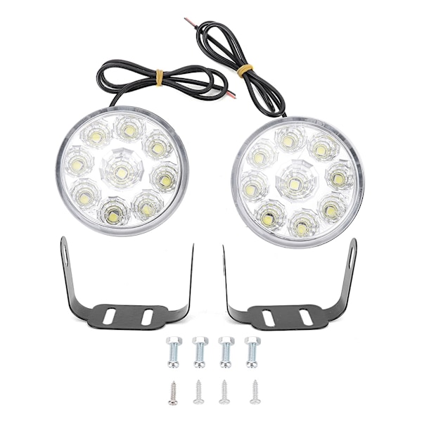 5050 9LED Pyöreä Sumuvalo Päiväajovalo DRL Universaali Autoon