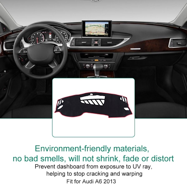 Bilinstrumentbræt Cover Dash Mat Solskærm Dashmat Passer til Audi A6 2013