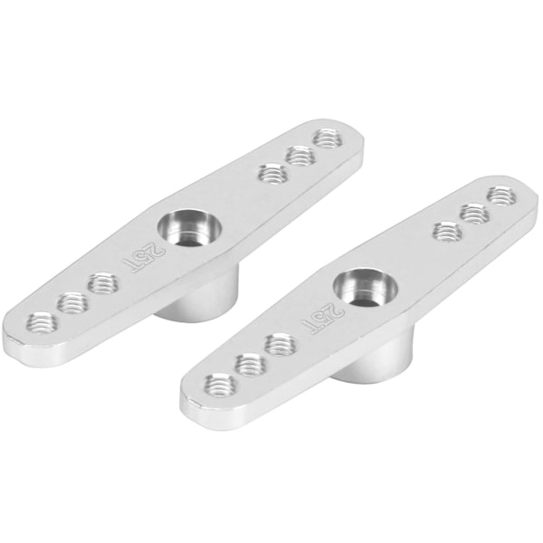 2 kpl 25T alumiiniseos CNC RC ohjaustehoservon varsi Yleiskäyttöinen 1/10 RC-autolle Hopea