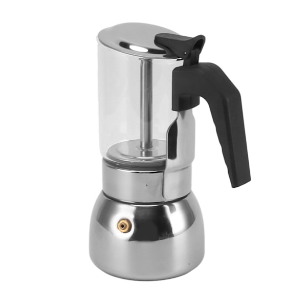 Glas Top Komfur Moka Pot Elektrisk Komfur Moka Pot med Rustfrit Stål Base Klassisk Kaffemaskine 4 Kopper