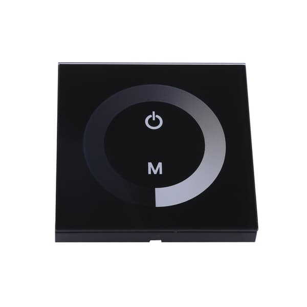 Enkelfarget berøringspanel dimmer veggbryter kontroller LED lysstripe DC 12V-24V svart
