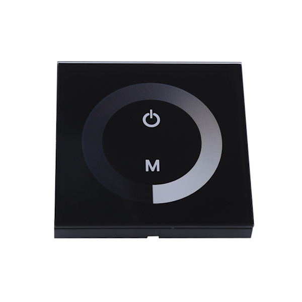 Enkelt farve Touch Panel Lysdæmper Vægkontakt Controller LED Lys Strip DC 12V-24V Sort
