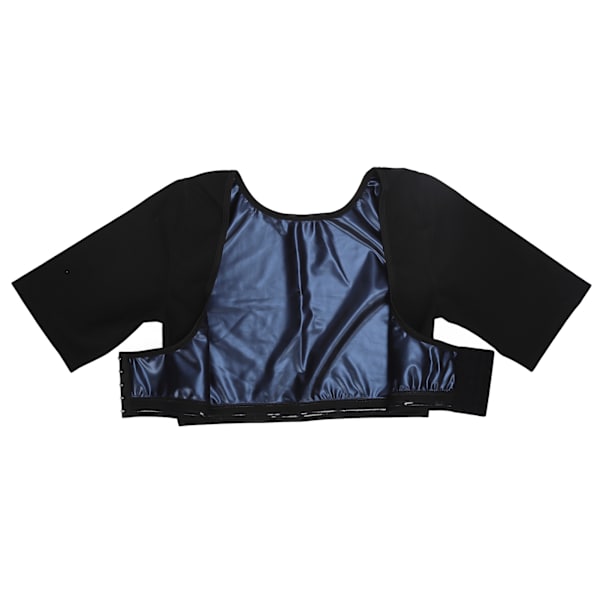 Dame Saunaskjorte Bryststøtte Kortermet Breasted Sweat Shaper Topp for Fitness Inner Blue L Str.