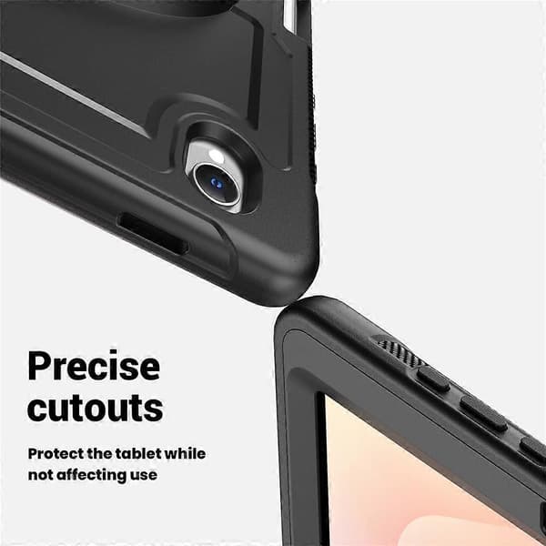 Compatible with Samsung Galaxy Tab S11 Case Hand Strap Stand PC + TPU Tablet Case with Shoulder Strap and Pen Holder Black