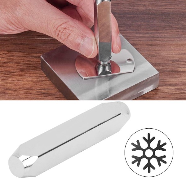 6 mm 1/4 tommers karbonstål design stempel stansestempel verktøy for DIY lær tre smykker håndverk snø