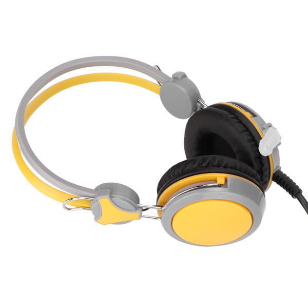Gaming Headset med støjreduktion Stereo Ergonomisk kablet computerspil Hovedtelefon med mikrofon til pc Gul