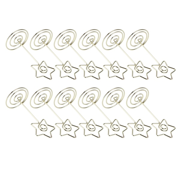12 st Memo Folder Golden Star Desktop Rund Anteckningshållare Folder Bröllopskort Hållare