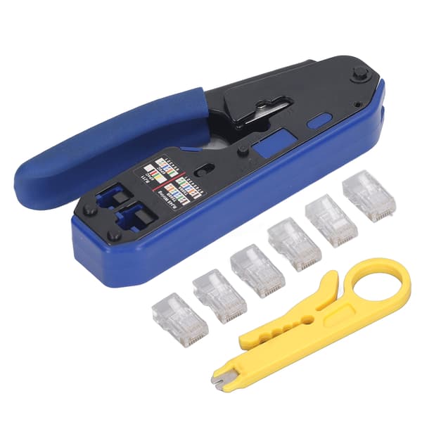RJ45 Crimping Tool Kit Netværkskabel Ethernet Jack Pass Through Crimper til Cat5e Cat6 Cat6a Stik