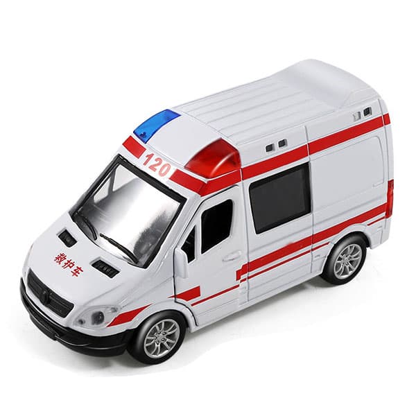 Ambulance Legetøjsbil Høj Simulation Nødhjælpskøretøj Legetøj med Lys til Børn
