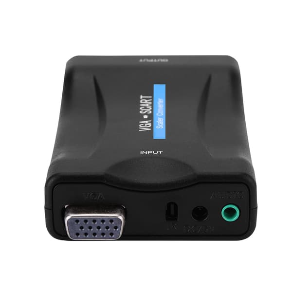 VGA til SCART Video Audio Konverter Adapter USB Med Fjernkontroll