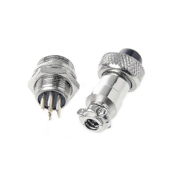 Gx12 Aviation Kontakt Hane & Hona - 12mm, 2/3/4/5/6 Stift, Kabelpanel Metall 6PIN