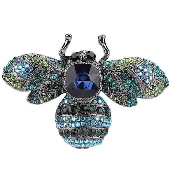 Brosch Smycken Retro Bee Form Legering Attraktiv dekorativ Strass Nål prydnad för kappa Kostym Blå