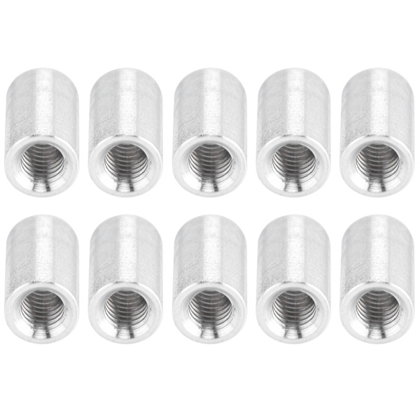 10 stk. runde afstandspille i aluminiumlegering med hun-gevind, søjleforbindelsesafstandsstykke M4x0,7mm, længde 10mm