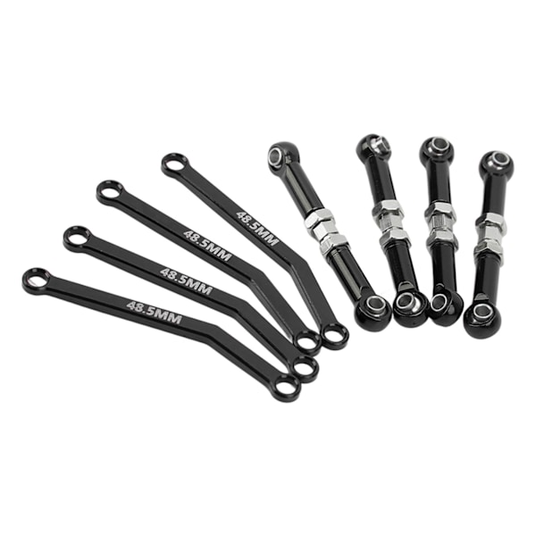8PCS Högt Markfrigång Fram Länkar Set 1/24 Aluminiumlegering Stål Slitstark Crawler Bil Upphängnings Länkar Set för FMS Svart