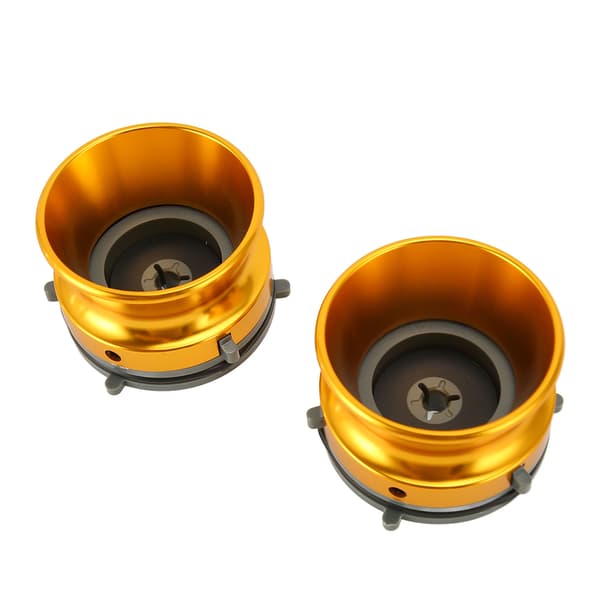 1/4 10 tommer åbner poleret aluminiumslegering universel ilægningsenhed NAB navadapter til Studer ReVox til Akai til Teac 2 stk. guld