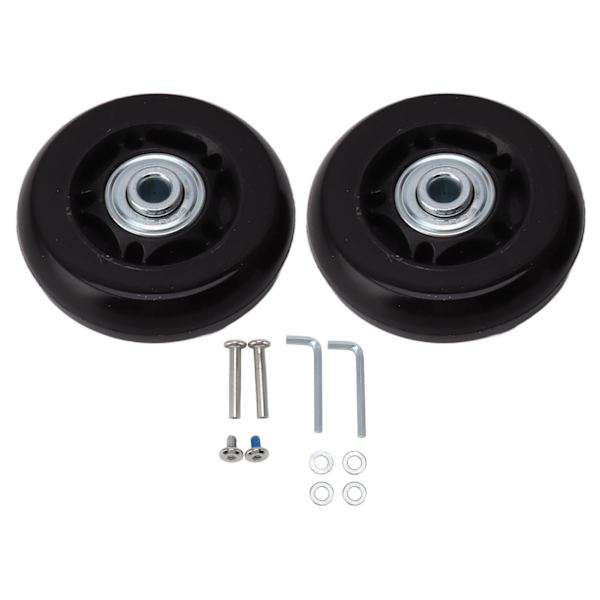 2 kpl matkalaukkujen korvaavat pyörät äänettömät kumipyörät kääntyvät pyörät laakerikorjaussarjat 72x24mm / 2.8x0.9in