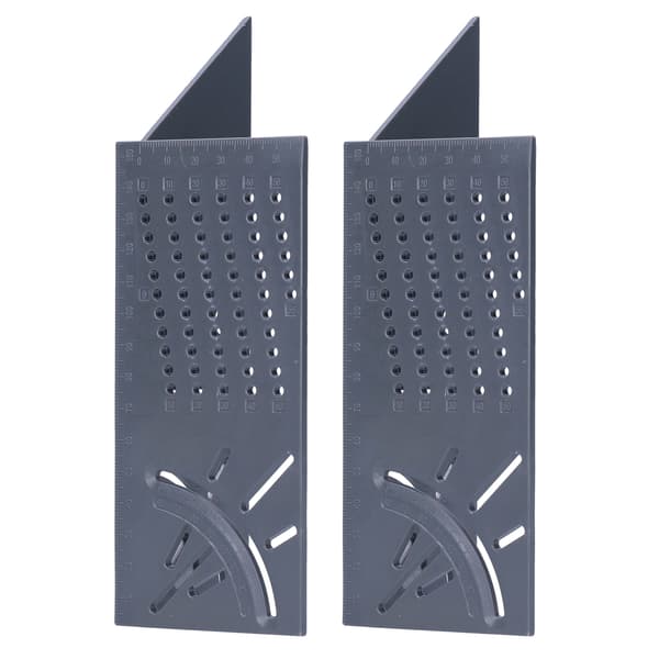 2 stk 3D Vinkel Linjal Grå Multifunksjonell Trebearbeiding Måleverktøy Måler 20 x 7 x 6.5cm