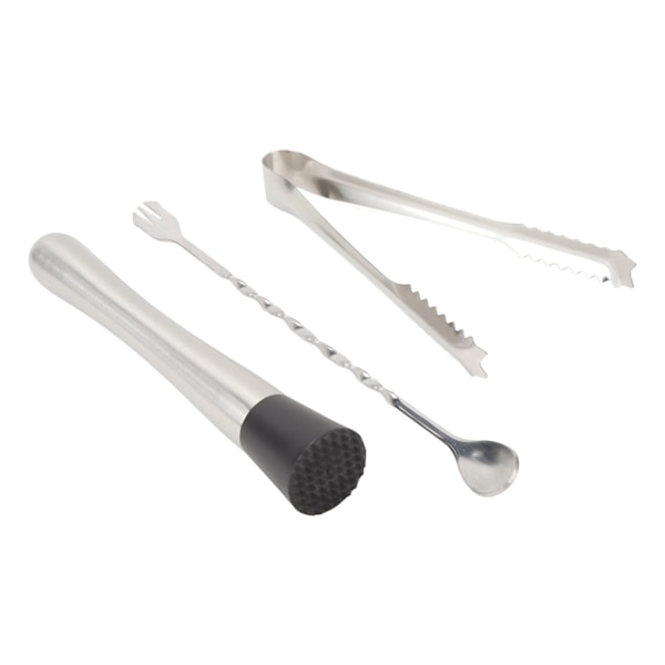 Bartender Kit Bar Tool Set i rustfrit stål Cocktail Jigger Muddler Bar Ske Ice Tong til Bartending Drink Mixing