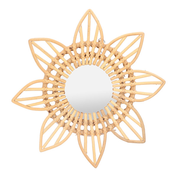 Rattan Innovativ Kunst Dekorasjon Sminke Speil Retro Dressing Bad Vegg Hengende SpeilBlomst