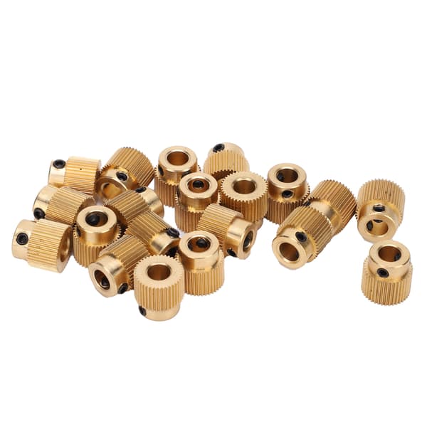 20 stk. 40 tænder drivgear messing gul 3D-printer udskiftningstilbehør 11 mm x 11 mm