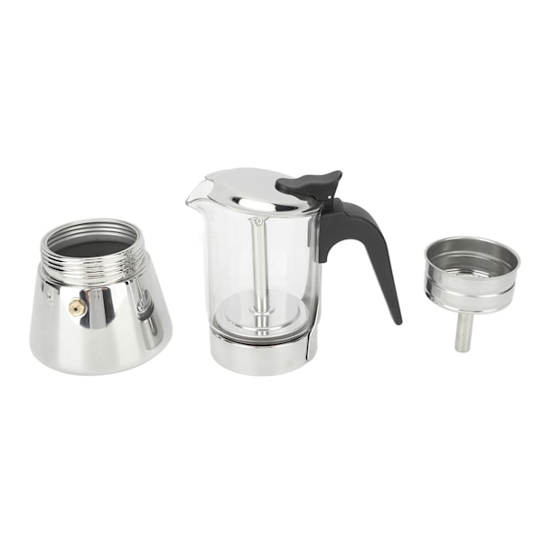 Kahvinkeitin Moka-kannu näkyvällä rungolla Greca-kahvinkeitin Ruostumaton teräs Liesitaso Kahvinkeitin Moka-kannu Kotiin Kahvilaan Toimistoon 240ml
