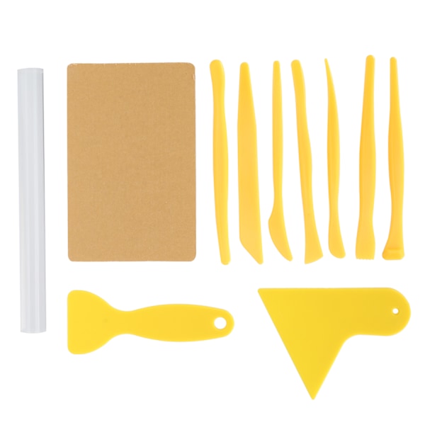 11 stk. lerredskaber Akryl Mud Stick Rubbing Clay Board Carving Scraper Craft Tools til børn