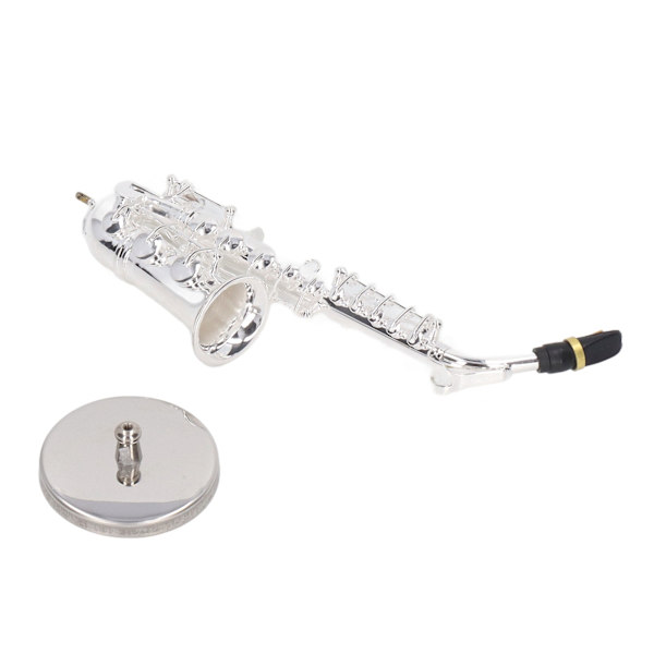 Alto Saksofon Ornament Mini Saks Dekorasjon Musikk Instrument Modell Gave med Boks Base 14cm