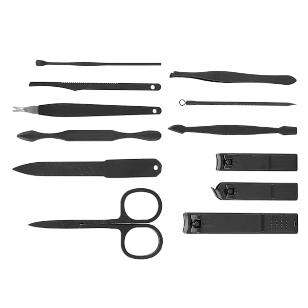 Set 12 verktyg Skärande liten bärbar prydlig nagelsax Grooming Kit med case för kontorsresor