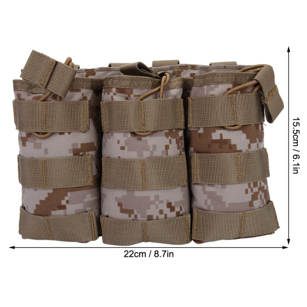 Triple Open Top Magazine Molle Pouch Militärväska för väst utomhustillbehör (DD)