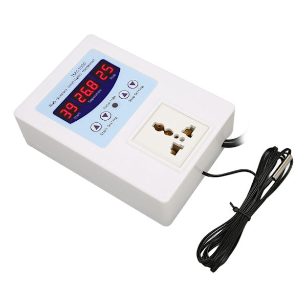 Digital LED temperaturregulator Vandtæt Plug and Play Opvarmning Køling Termostat til Opdræt Akvarier 110‑240V EU Stik