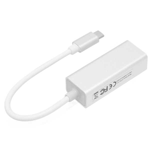 Type C til RJ45 Adapter 100M 1000M Drive Free Hot Plug Aluminiumlegering Kablet USB C til Ethernet Adapter til Computer 1000M