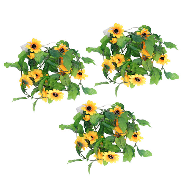 3 Stk Solsikke String Lights 7.8ft 20 LED batteri drevet Fairy Lights Bryllup Baggrund Blomster rattan dekoration
