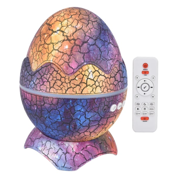 Dinosaur Egg Star Projector Justerbar vinkel White Noise Bluetooth Night Light Projector med fjernkontroll