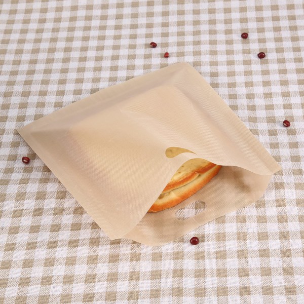 Gjenbrukbare non-stick-belagte glassfibermikrobølgeoppvarming brødrister Sandwichposer (16*16,5 cm)