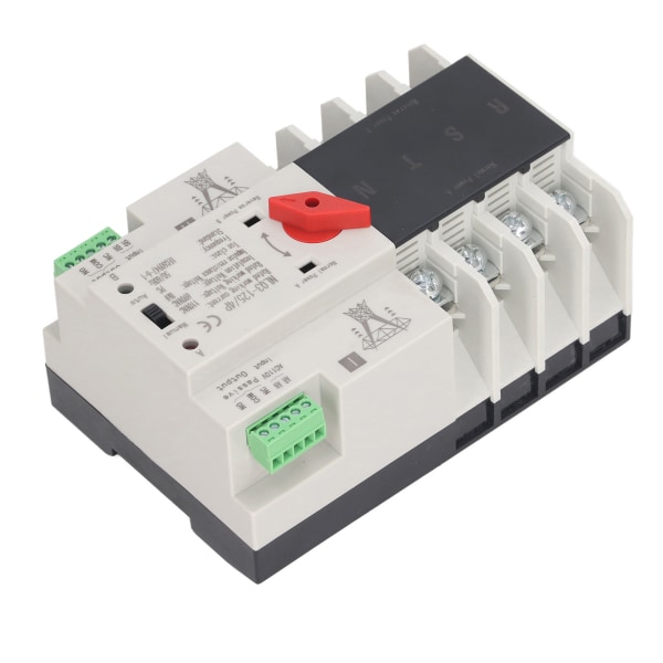 4P Automatisk omskifter Dual Power Changeover Switch 35mm Skinnemontering AC110V 80A