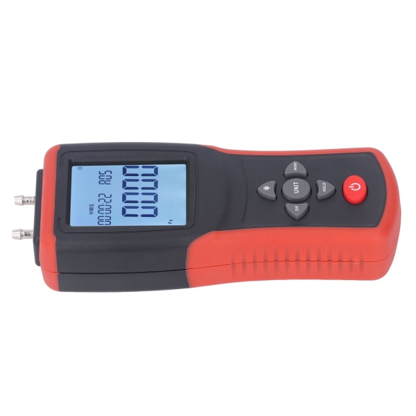 Digitalt Manometer med 12 Valgbare Enheter, Multifunksjonell Digital Differensialtrykkmåler med Bakgrunnsbelyst LCD-Skjerm